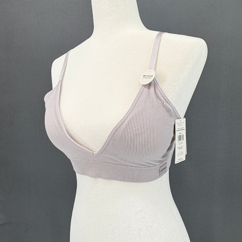 Danskin Intimates Women's L Lilac Recycled Seamless Bralette NWT